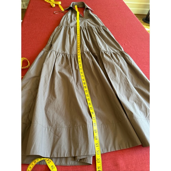 Nicholas Halo Collared Halter Neck Tiered Midi Dress in Mocha, NWT, 0 - Picture 14 of 16